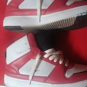 Reebok Red and White High-Top Sneakers
